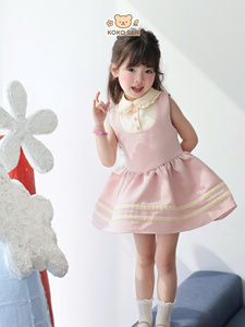 Girls Sleeveless Polo Collar Dress Pleated Skirt Casual Summer Kids Dress Koko San No.13 at Good Price from Koko San - Product Image 2