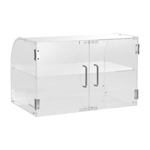 Commercial 2-Tier Countertop Bakery <b>Display</b> <b>Case</b> <b>Acrylic</b> Pastry <b>Display</b> Rack with Rear <b>Door</b> Access Removable Accessory - Product Image 1