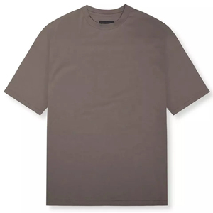 Camiseta de algodón 100% para hombre al por mayor, de lujo, 180g, unisex, con logo personalizado, cuello redondo, lisa, oversize, corte holgado, manga corta, estilo urbano. - Product Image 3