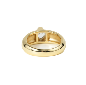 Bague signet en or jaune massif 14K 18K avec diamant de laboratoire de 1,25 carat, taille Asscher, pour femme et homme - Product Image 4