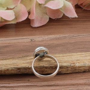 Bague en argent sterling 925 avec sertissage en bélière en aigue-marine naturelle, pierre précieuse bleu clair authentique, bijoux, pierre de naissance de mars, fête - Product Image 3