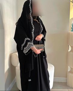 Wholesale Breathable Lightweight Beaded Sequined Floor Length Long Sleeve Handmade Modest Muslim <b>Wedding</b> <b>Abaya</b> - Product Image 2