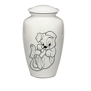 Urna de cenizas para perros, acabado brillante eterno con pintura 3D recubierta de Color HD, diseño de cachorro durmiente, urna funeraria conmemorativa para mascotas - Product Image 4