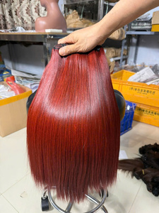 Extensions de cheveux humains en gros, tissage lisse brun roux auburn - Product Image 3