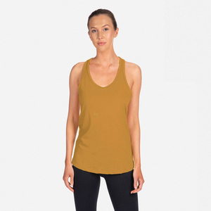 Women's Mustard <b>Yellow</b> Scoop Neck Knitted <b>Tank</b> <b>Top</b> Breathable Casual Sleeveless <b>Top</b> for Everyday Wear - Product Image 1