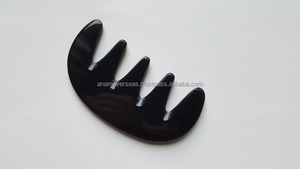 Peigne à cheveux en corne de buffle naturelle, fait main, écologique, antistatique, style bois, thème animal, vente en gros - Product Image 4