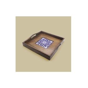 Latest Enamel Print Wooden Food <b>Breakfast</b> Serving Storage Tray MDF Rustic Wood Platter Home Table Decoration Hotel Serving Tray - Product Image 3