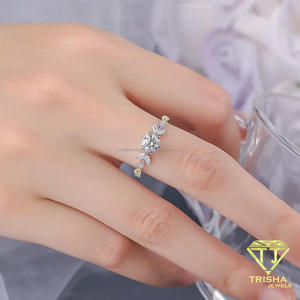 Elegant Round Cut Moissanite <b>Diamond</b> Floral <b>Ring</b> In 925 Sterling Silver Luxury Cluster Engagement Jewelry For Women - Product Image 2