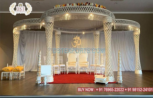 Decoración Tradicional para Mandap de Boda, Exquisita Decoración para Mandap de Boda, Decoración para Eventos con Temática de Boda, Decoración para Mandap en el Reino Unido - Product Image 5