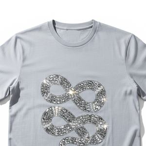 High End Rhinestone T <b>Shirt</b> Custom OEM Manufacture Luxury Diamond Embellished Street Wear Heavyweight <b>Mens</b> Cotton Tee - Product Image 5