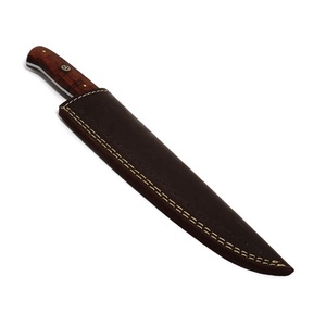 Custom Hand Forged Damascus Chef Knife with Leather Sheath <b>Wooden</b> Handle Professional Kitchen <b>Slicing</b> Knife OEM ODM Wholesale - Product Image 6