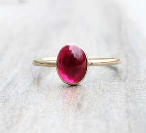 Anillo de Rubí, Piedra de Nacimiento de Julio, Anillo Apilable, Plata de Ley 925, Chapado en Oro de 14k, Joyería Minimalista para Mujer, Venta al por Mayor - Product Image 5