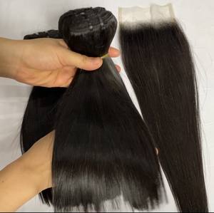 4x4 5x5 6x6 7x7 Swiss Lace Closure 100% cheveux humains brésiliens Lace Closure Transparent cheveux brésiliens bruts - Product Image 6