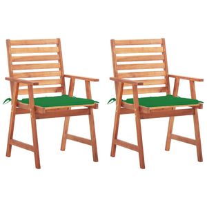Set di 2 sedie da giardino per esterni, colore verde marrone - Product Image 1