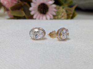 Lurba Jewels S925 Sterling <b>Silver</b> Rhodium Plated Oval Cut <b>Stud</b> <b>Earrings</b> 3.5Carat Moissanite Women's Trendy Third Party Certified - Product Image 5