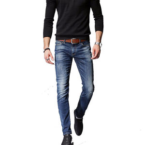 Pantalones Vaqueros Clásicos para Hombre, Elásticos, Azul Oscuro, Casuales, Ajustados - Product Image 3