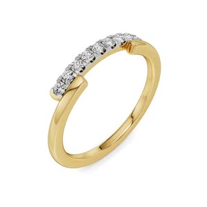 Bague de fiançailles minimaliste en or jaune 10 carats avec diamant de laboratoire rond brillant de 1,00 carat, clarté VS1, couleur F, certifié IGI - Product Image 4