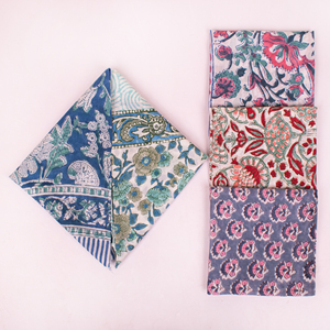 Summer Collection Eco-Friendly Cotton Hand Block Printed Floral Pattern Breathable <b>Tie</b> <b>Back</b> Multifunctional Bandana for Men - Product Image 5