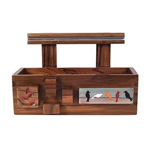 Porte-revues bohème en bois de pin peint à la main, vente en gros |   Art de Jaipur - Product Image 2