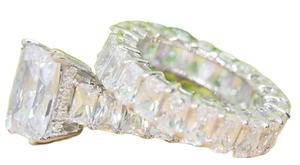 แหวนเพชรโมอิสสีขาวมรกตสวยงามแหวนเพชรโมอิสซาไนต์สเตอริงแหวนหมั้นและแหวนเพชรอื่นๆ - Product Image 2