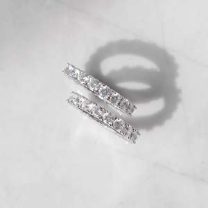 Bague Éternité de Luxe en Moissanite VVS Taille Ronde Certifiée GRA, en Argent Sterling 925, Cercle Complet pour Mariage - Product Image 3