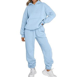 ชุดวอร์มวินเทจคุณภาพสูง ผ้าฝ้าย 100% เป็นมิตรกับสิ่งแวดล้อม สำหรับผู้หญิง ชุด 2 ชิ้น เสื้อฮู้ดและกางเกงวอร์ม เหมาะสำหรับทุกฤดู - Product Image 6