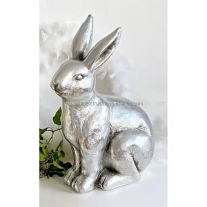 Escultura de conejo para decoración del hogar, conejito, pieza de exhibición, modelo decorativo, artículos de regalo de conejo de aluminio de Decor IMPEX - Product Image 1