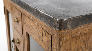 Armoire de cuisine rectangulaire traditionnelle en bois massif laqué avec poignée, sans tiroirs, à fixation murale - Product Image 2