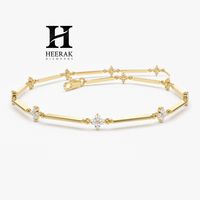 Maßgefertigtes 14K Gold Diamant-Balkenarmband mit Labor-Diamanten-Cluster Großhandel Schmuckhersteller