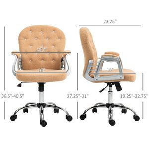Sedia da Ufficio Ergonomica Girevole Marrone Scuro con Braccioli Imbottiti, Altezza Regolabile e Ruote - Product Image 3