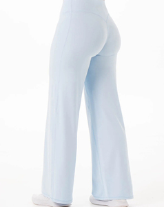 Legging de yoga évasé pour femme, uni, extensible dans quatre directions, séchage rapide, grande taille, respirant, coupe-vent, taille haute, en tissu tricoté - Product Image 4