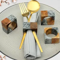 Porte-serviettes rond en résine de luxe moderne pour mariage, fête, célébration, décoration de table à manger à la maison