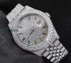 Moissanite Stainless Steel Silver <b>Watch</b> Luxury Timepiece with Diamonds and Water Resistant Features for Modern Lifestyles - Product Image 1
