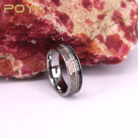 Bague en carbure de tungstène avec incrustation de turquoise et finition martelée, alliance plate pour homme, bijoux naturels en gros