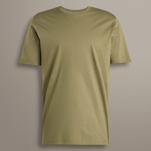 Men's <b>Olive</b> <b>Green</b> 100% Cotton O-Neck Short Sleeve <b>T</b>-<b>Shirt</b> Oversized Fit Casual Jersey Knitted Solid Color Plain Dyed - Product Image 1