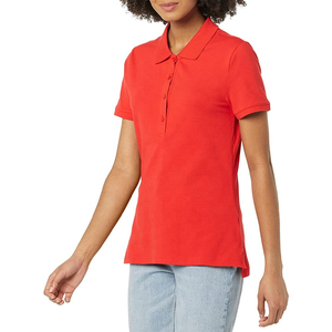 Vêtements d'extérieur décontractés d'été pour femmes, grande taille, chemise unie à manches courtes, respirante, tricotée, écologique, en piqué, pour le golf et le sport - Product Image 1