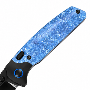 Cuchillos Plegables Azul Negro con Mango Azul Texturizado, Hoja con Recubrimiento Negro y Diseño Compacto para el Bolsillo, Ideales para Tareas de Corte Diarias - Product Image 4