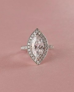 Vintage Style 1.01CT Marquise Cut Lab Grown Diamond Classic Halo <b>Ring</b> 14K Yellow Gold Engagement Wedding Gift For Bridesmaid - Product Image 1