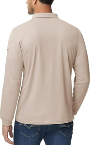 เสื้อโปโลแขนยาวผู้ชาย สีพื้น ผ้าปิเก้ คอตตอน สวมใส่สบาย ปกคอพับได้ ระบายอากาศดี แขนยาวเต็มตัว เหมาะสำหรับใส่ในฤดูใบไม้ผลิ รับผลิตแบบ OEM - Product Image 2