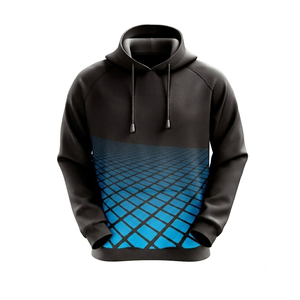 Sudadera con capucha unisex de poliéster antiarrugas con bolsillos de forro polar, estilo casual de invierno, holgada, de moda urbana, personalizada por sublimación. - Product Image 3