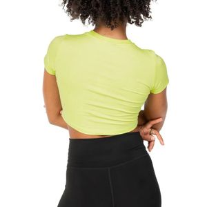 Camiseta Corta Ajustada Personalizada al por Mayor para Mujer, Cuello Redondo, Manga Corta, Transpirable, Elástica, para Gimnasio, Yoga, Fitness, Ropa Deportiva - Product Image 3