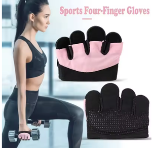 Sports FourFinger Gloves Pink Black Neoprene Non-Slip Gym Fitness Women's Hand Protection Training Grip - Product Image 1
