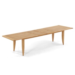 Table de jardin extensible en teck massif pour 10 personnes avec trou pour parasol - Product Image 1