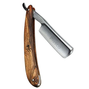 Rasoir droit de barbier en acier inoxydable pour l'épilation, avec lames - Product Image 2