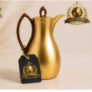 Classic Brass Arabic Dallah Coffee Pot Etched Design Traditional Middle Eastern Coffee Server <b>Antique</b> Arabic Dallah Flask Kettle - Product Image 3