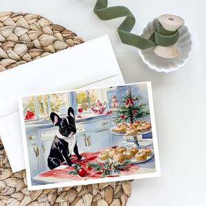 Bouledogue Français Noël Fantaisiste A7 Cartes de Note Pack de 8 Cartes Vierges avec Enveloppes 5x7 Cartes de Voeux de Taille - Product Image 2