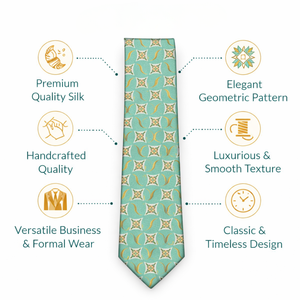 Corbata de Seda Verde Mar |   Corbata Clásica Elegante para Hombre |   Tejido Premium |   Negocios Formales |   Regalo para Fiesta de Bodas |   Accesorio con Estilo - Product Image 5