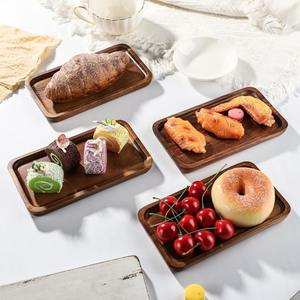 Ensemble de 4 plateaux de service en bois, plateaux en bois massif, planches à découper décoratives pour plats, assiettes, collations, dîner, utilisation à la maison, cuisine - Product Image 6