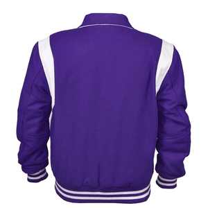 High Quality Unisex Varsity Jacket Genuine Sheep Leather Customizable Colors Stand Collar Quick Dry Breathable Front - Product Image 3