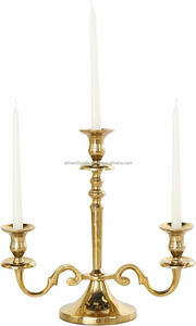 Candélabre décoratif en laiton antique, prix usine indien, grand porte-bougie de table, fournisseur en gros B2B - Product Image 3